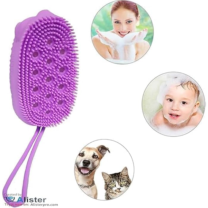 Silicone Bath Brush for Body Cleaning - Bath Brush for Women and Men, Deep Cleaning Body Massage Brush, Double Sided Bath Loofah - Different Color - Image 4